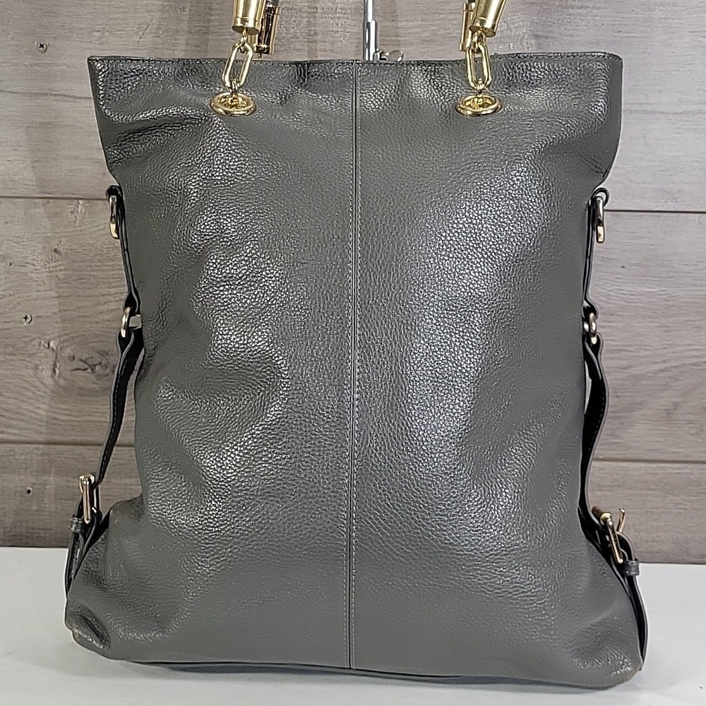 Kristen Bell for Erica Anenberg Gray Pebble Leather Tote Bag - Picture 4 of 13